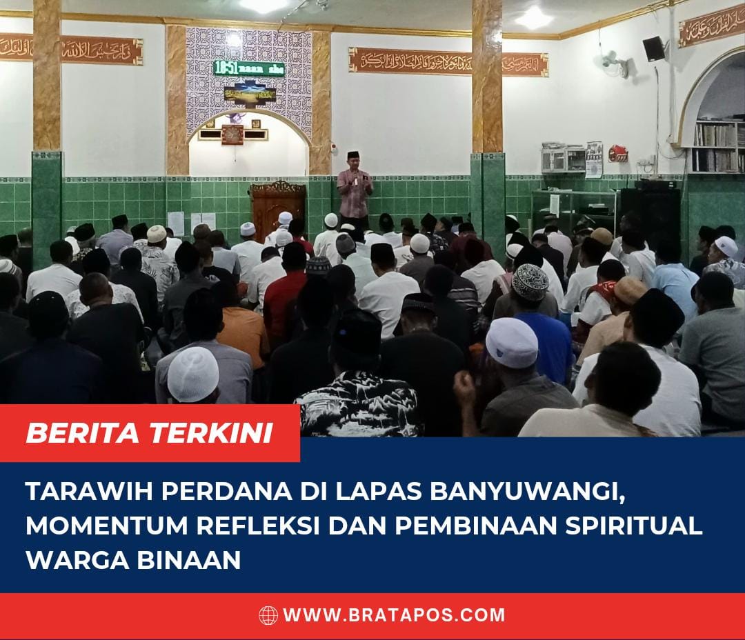 Tarawih Perdana di Lapas Banyuwangi, Momentum Refleksi dan Pembinaan Spiritual Warga Binaan