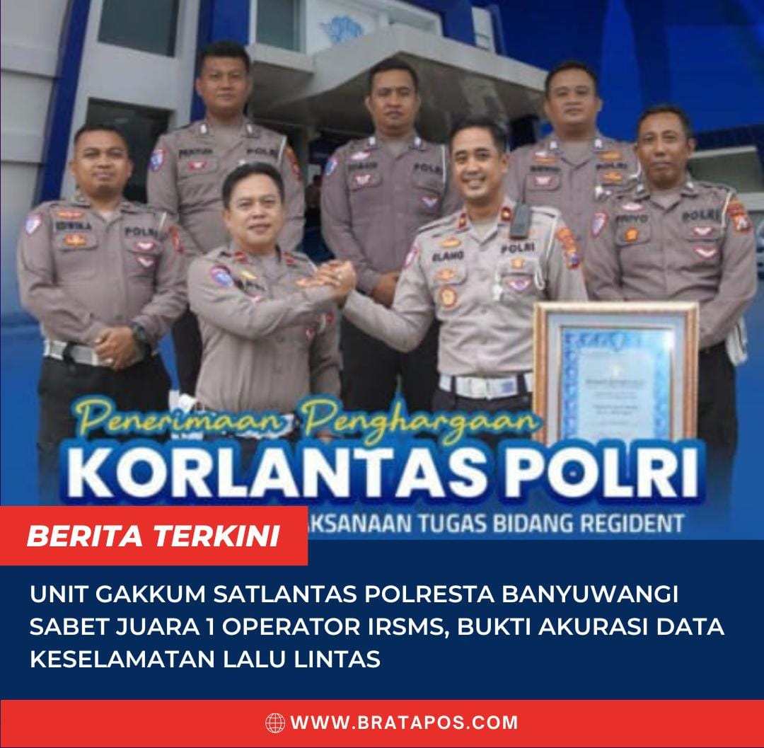 Unit Gakkum Satlantas Polresta Banyuwangi Sabet Juara 1 Operator IRSMS, Bukti Akurasi Data Keselamatan Lalu Lintas