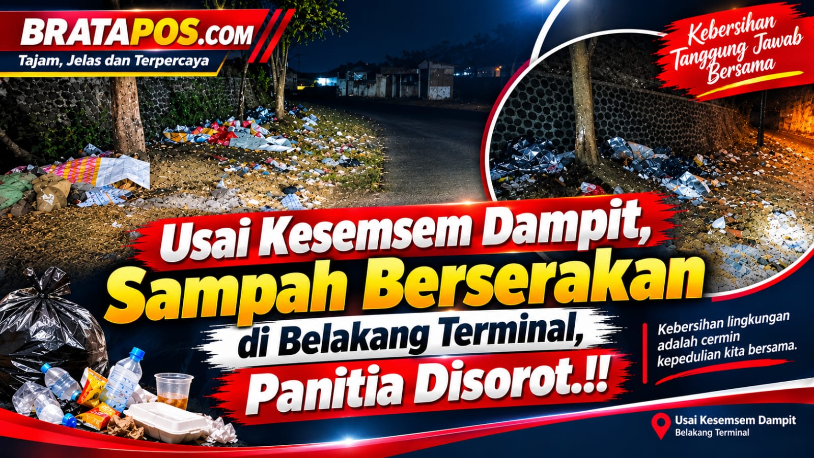 Usai Kesemsem Dampit, Sampah Berserakan di Belakang Terminal, Panitia Disorot.!!