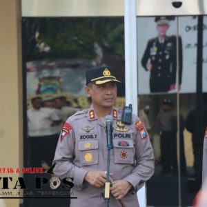 Kapolres Bojonegoro, AKBP Rogib Triyanto, SIK Saat memimpin Apel Perdananya, Selasa (24/01/2023)